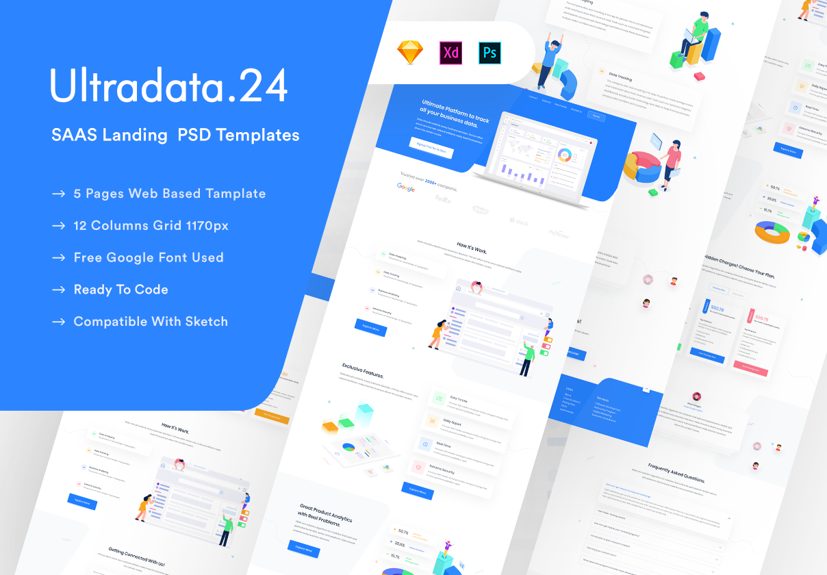SAAS Landing Template — Themes &amp; Templates on UI8