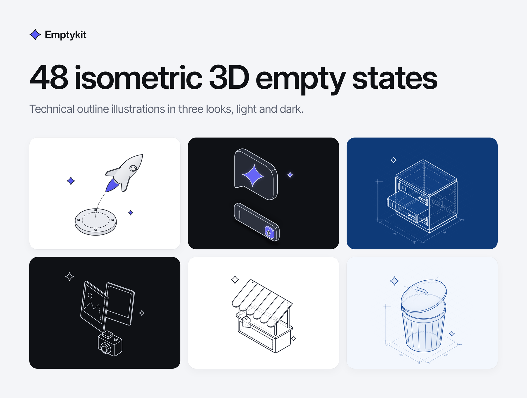 Emptykit: 48 Isometric 3D Empty State Illustrations
