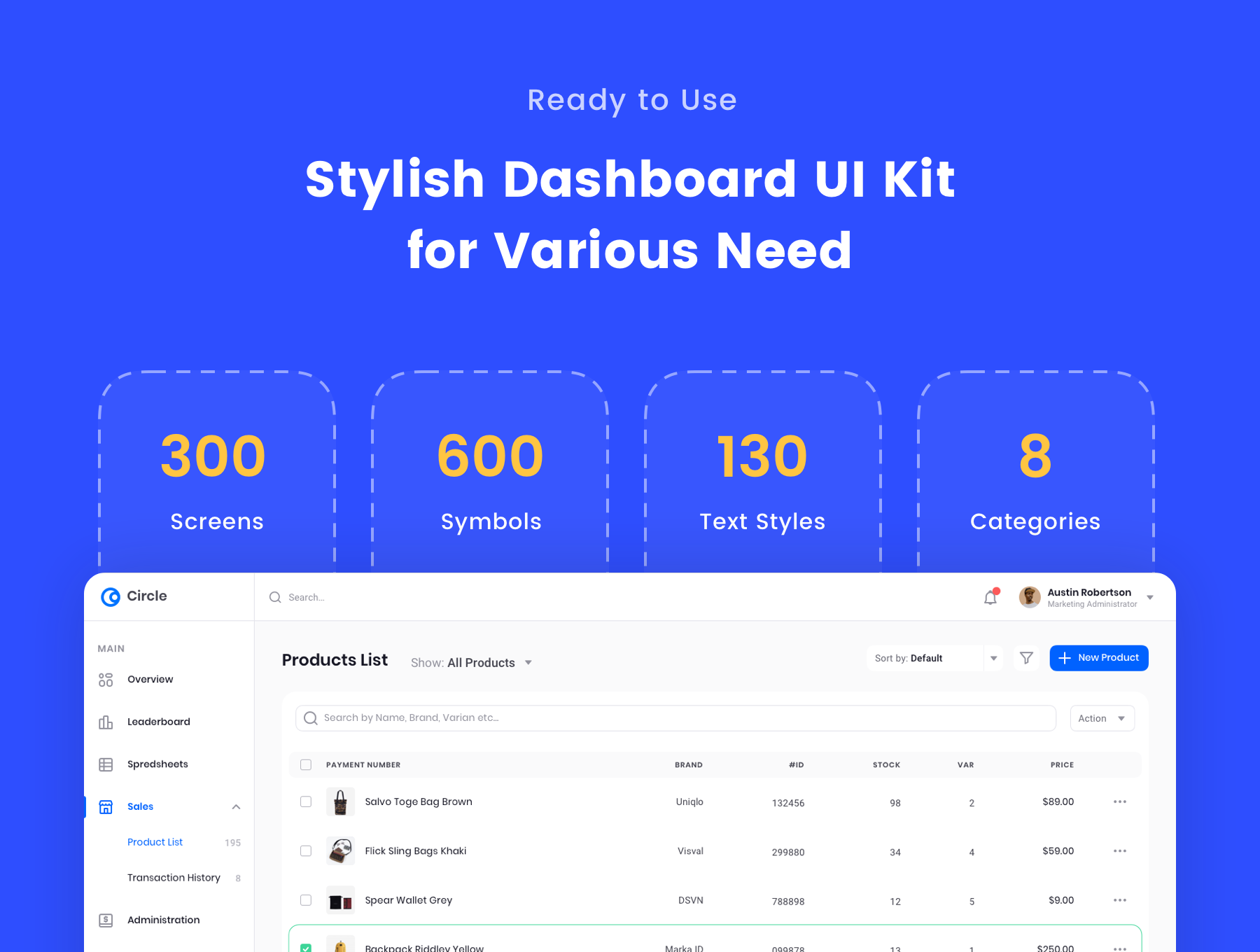 Square Dashboard UI Kit preview 4