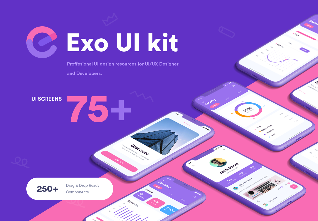 Exo UI kit — UI Kits on UI8