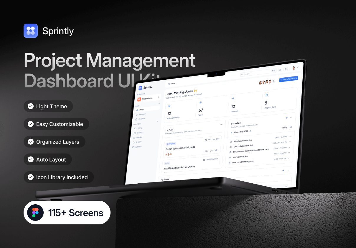 Sprintly - Project Management Dashboard UI Kit