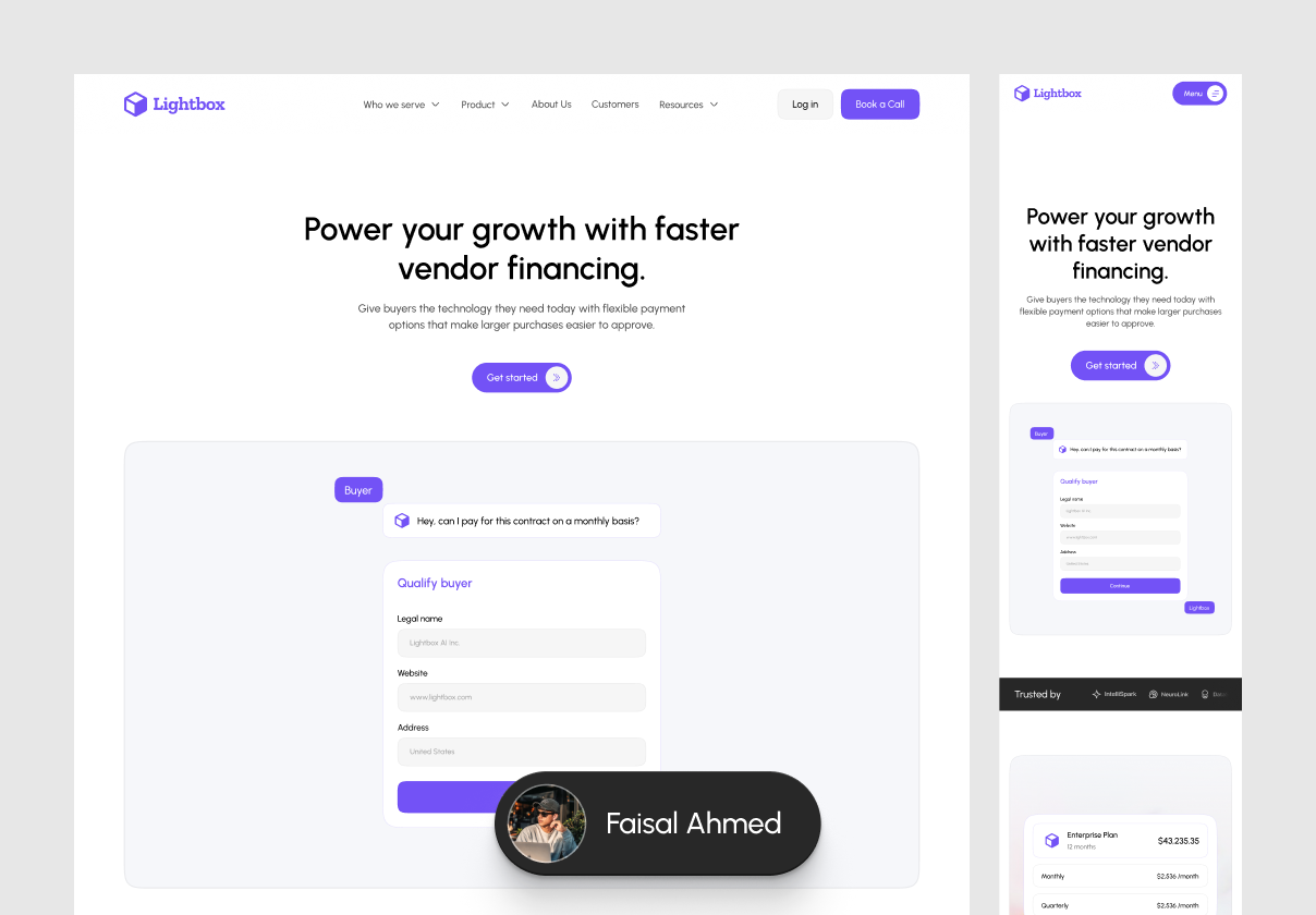 Lightbox : Modern B2B Vendor Financing Website & Mobile Template - SaaS, Mobile design asset by ui8