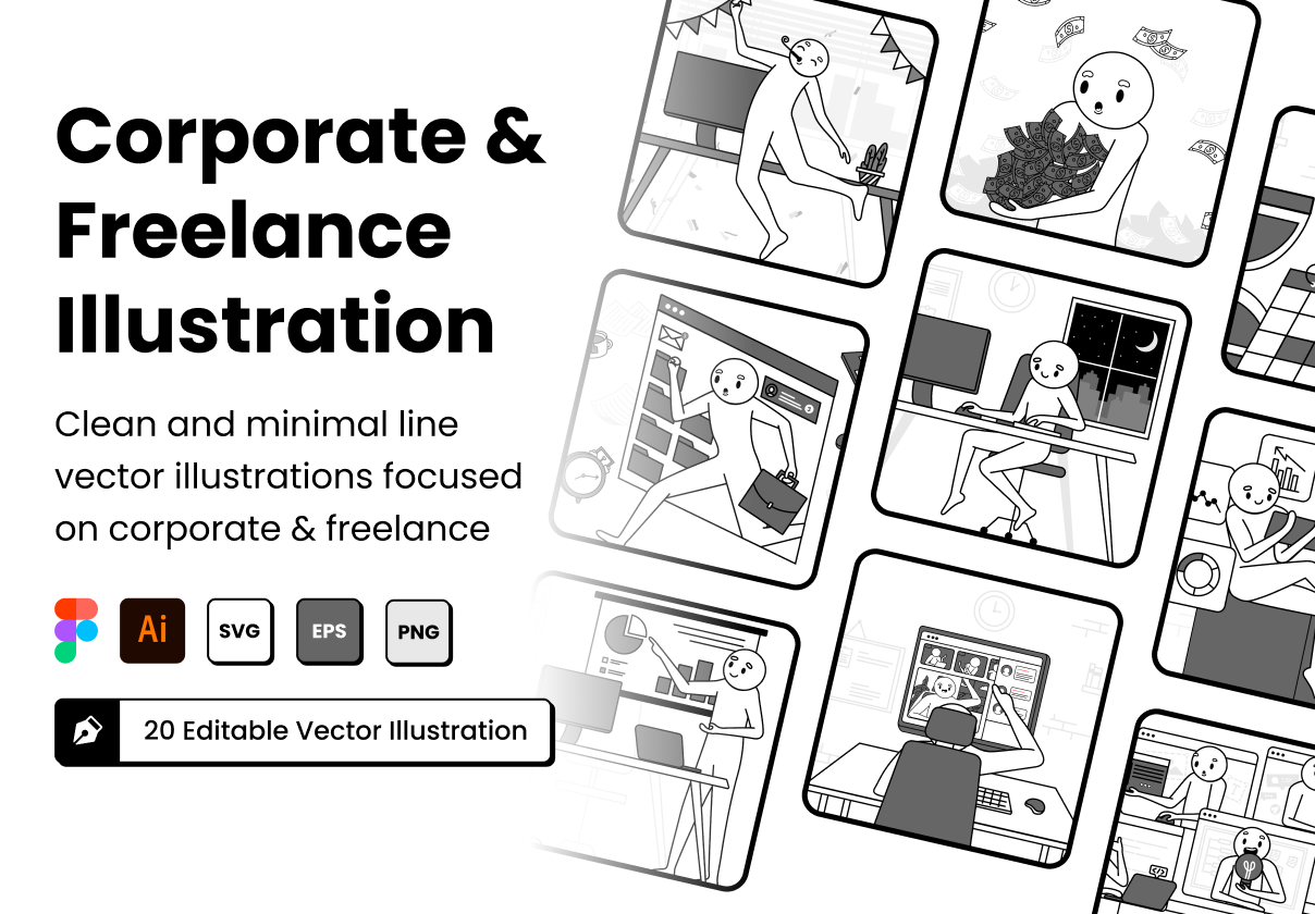 Mbuled - Corporate & Freelancer Illustration - Uncategorized design asset by ui8