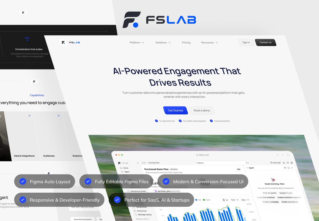 FSLAB — AI-Powered Customer Engagement Platform - Uncategorized design asset by ui8