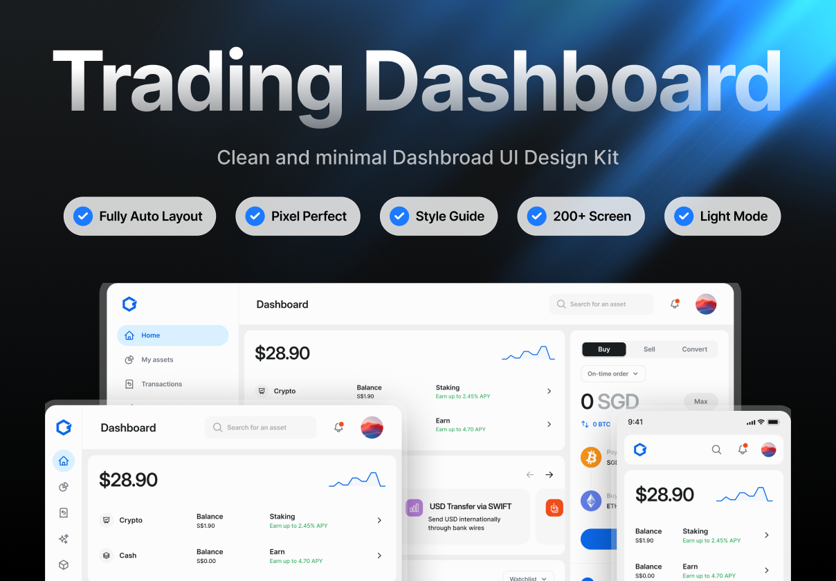 Atron – Trading Crypto Dashboard UI Kit