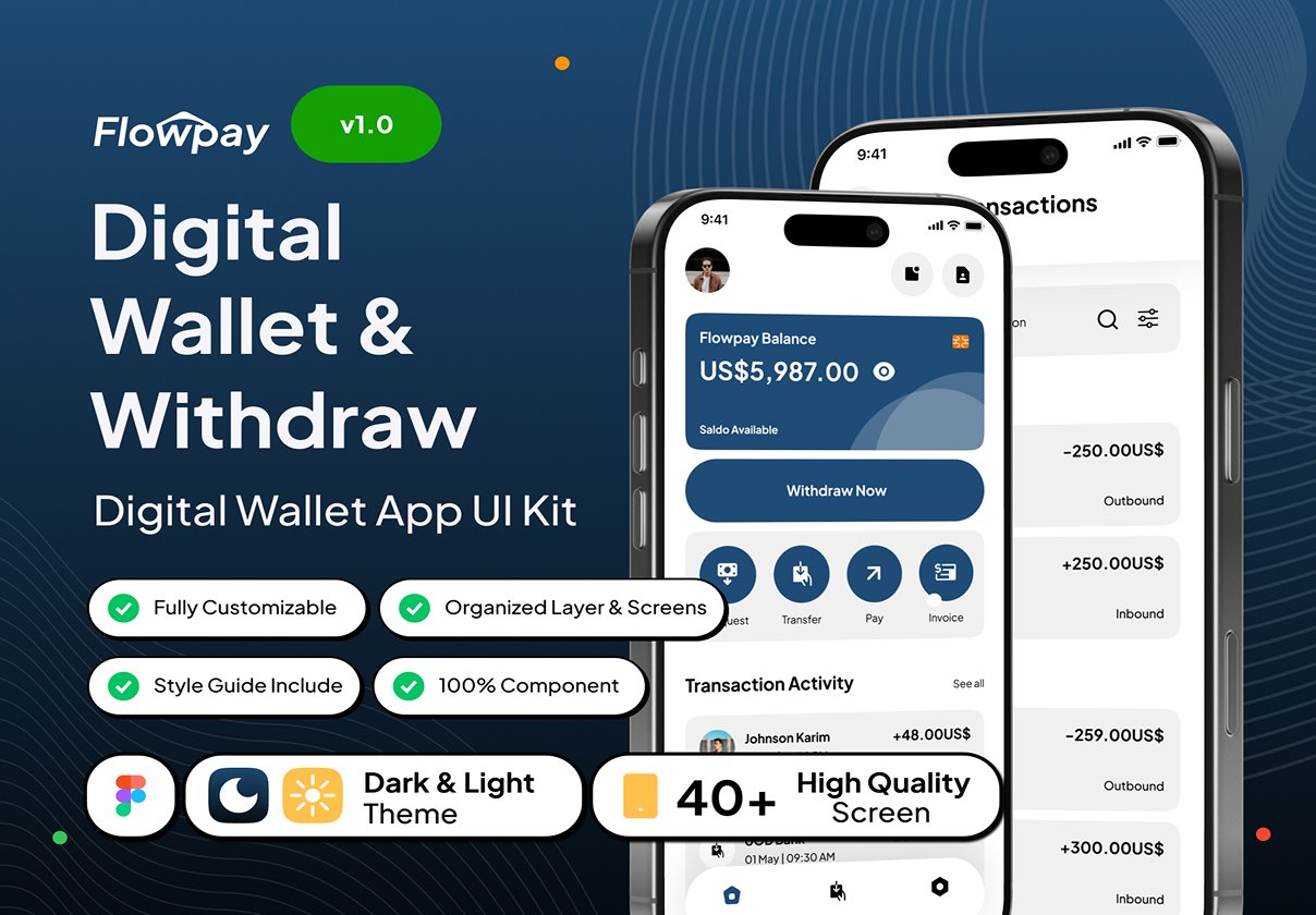 Flowpay - Digital Wallet & Withdraw App UI Kit