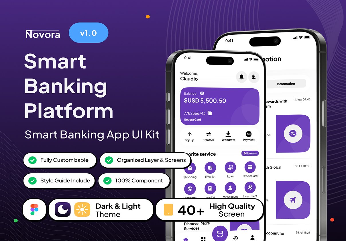 Novora - Smart Banking Platform App UI Kit
