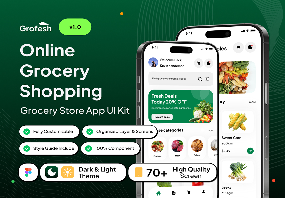 Grofesh - Online Grocery Shopping App UI Kit