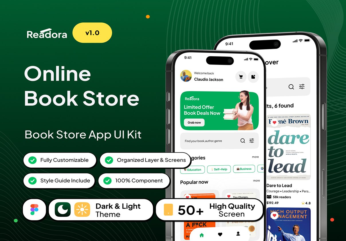 Readora - Online Book Store App UI Kit
