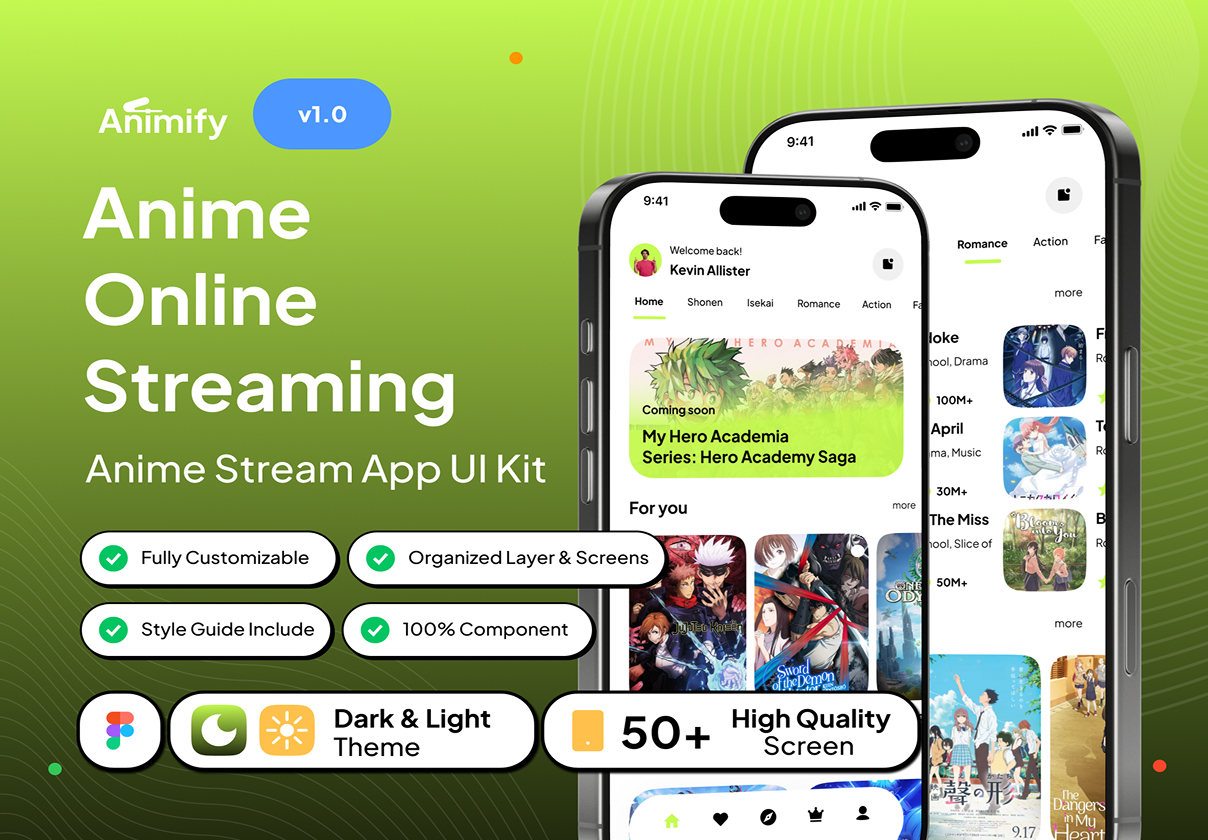 Animify - Anime Online Streaming App UI Kit