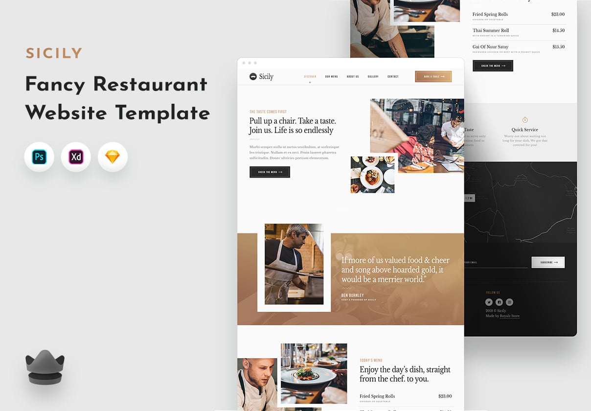 Sicily - Restaurant Website Template - Uncategorized design asset by ui8