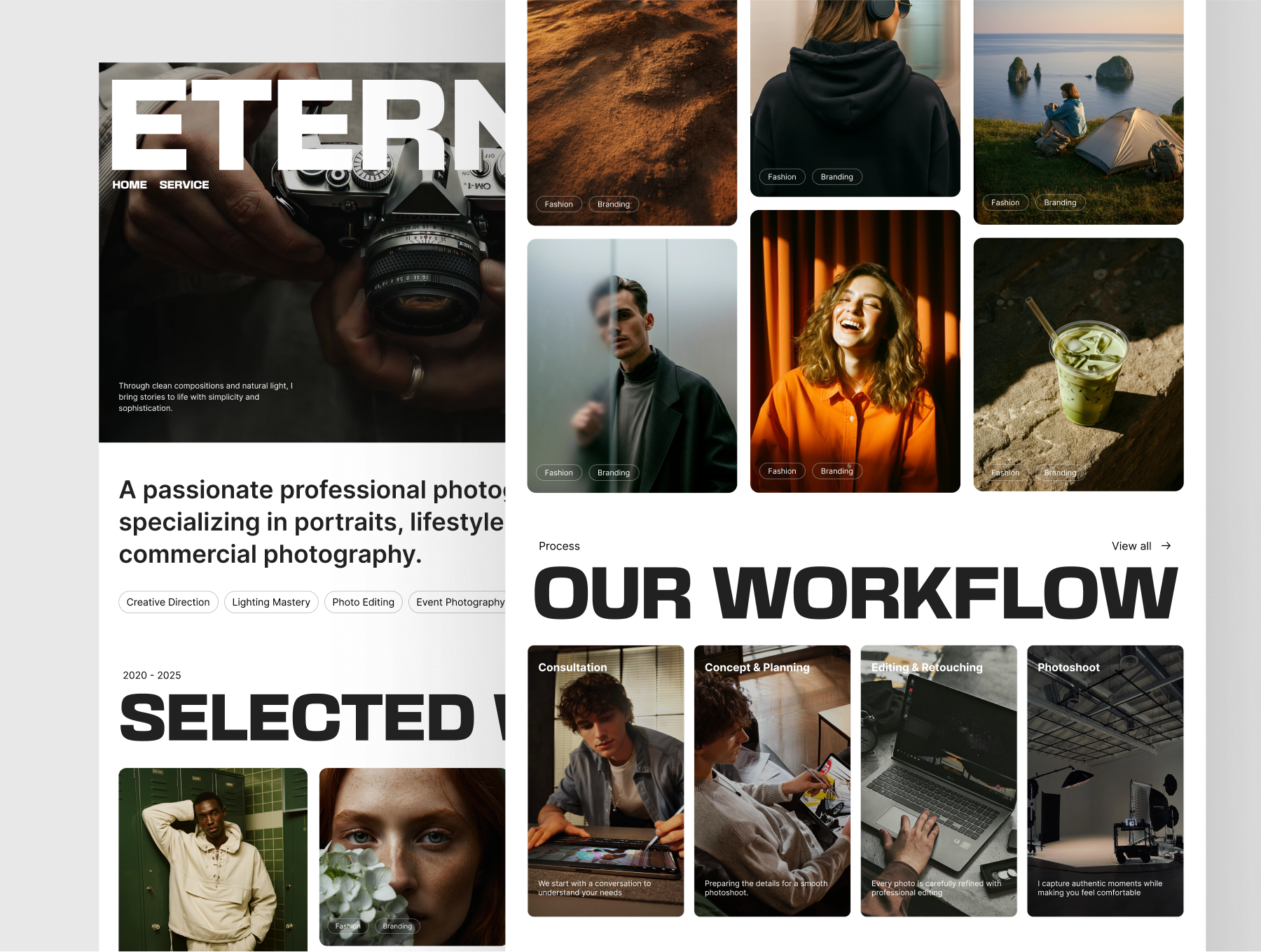 专业优雅摄影作品集落地页摄影师网站模板 |  Eternal - Professional Photographer Website UI Kit_eA5Z4A