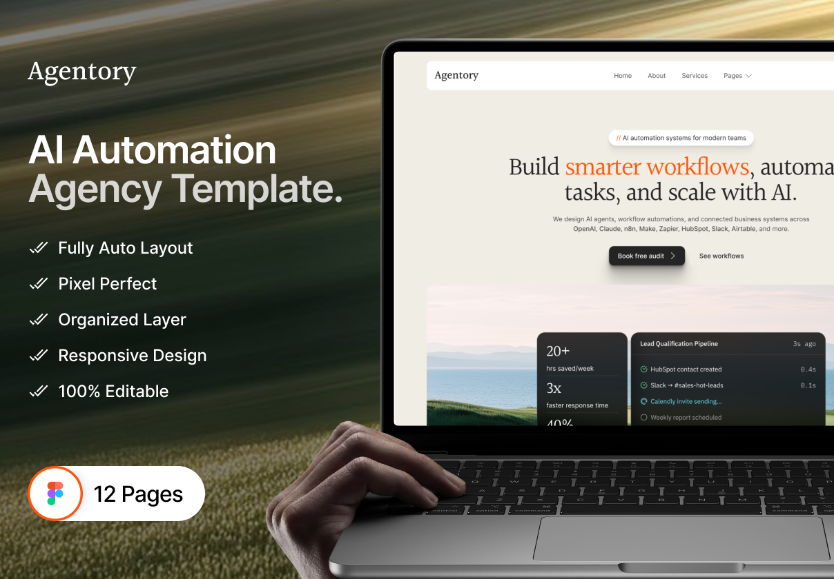 Agentory - AI Automation Agency Template - Agency design asset by ui8