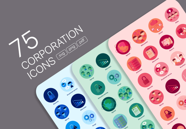 Corporation Icon Set - Uncategorized design asset by ui8