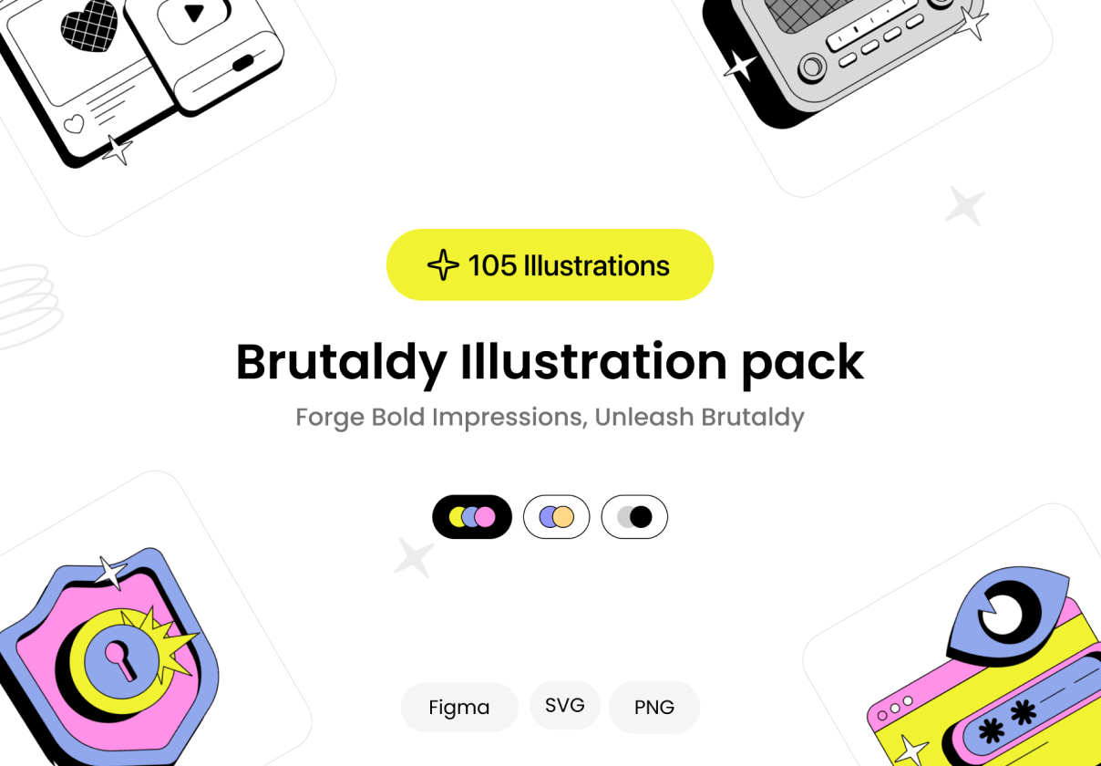 Brutaldy Illustration pack - Uncategorized design asset by ui8
