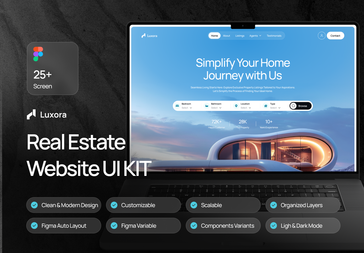 Luxora - Property Website UI Kit - Uncategorized design asset by ui8