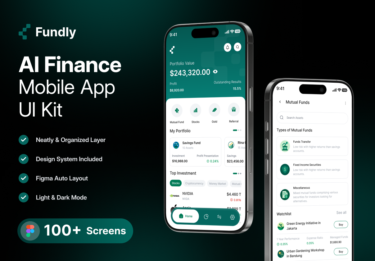 Fundly - AI Finance Investment Mobile UI Kit