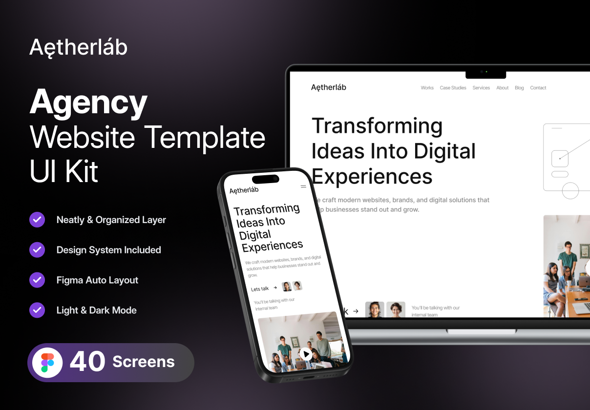 Aetherlab - Agency Website UI Kit
