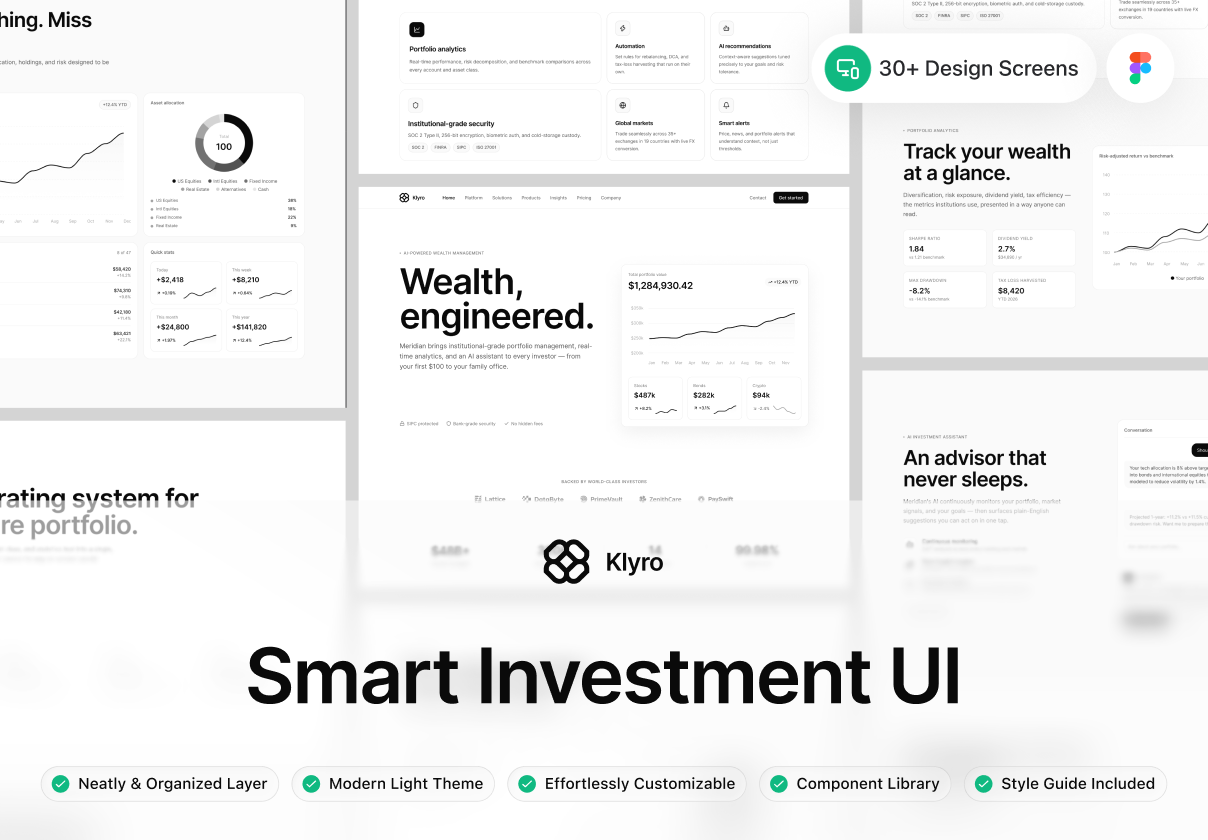 Klyro – AI-Powered Investment & Wealth Management UI - Uncategorized design asset by ui8