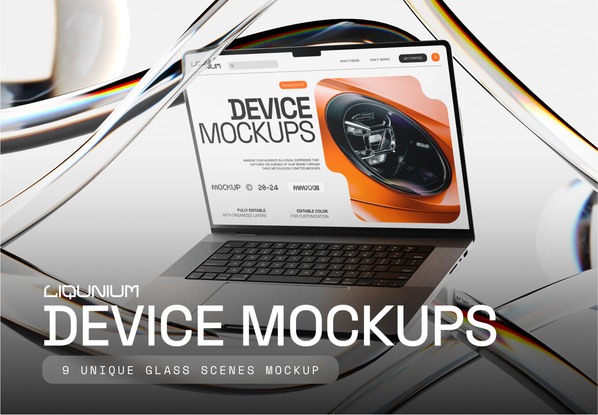 Liqunium - Device Mockups - design asset by UI8