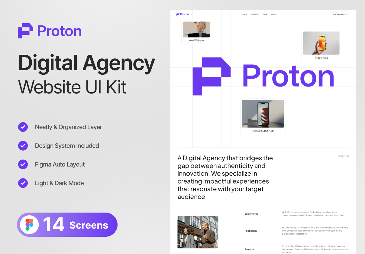 Proton Studio - Digital Agency Website UI Kit - Agency design asset by ui8