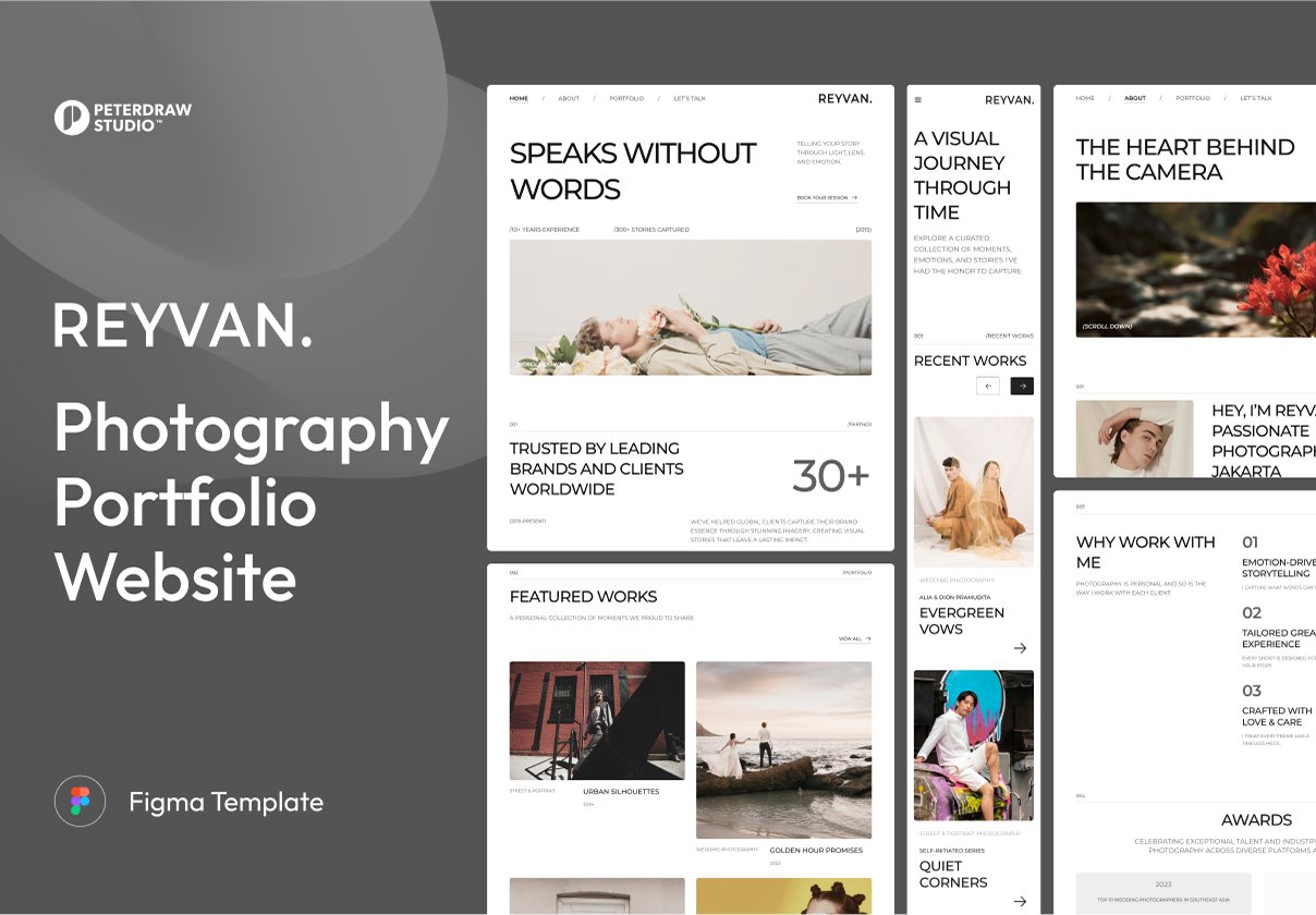 Reyvan - Photography Website UI Figma Template