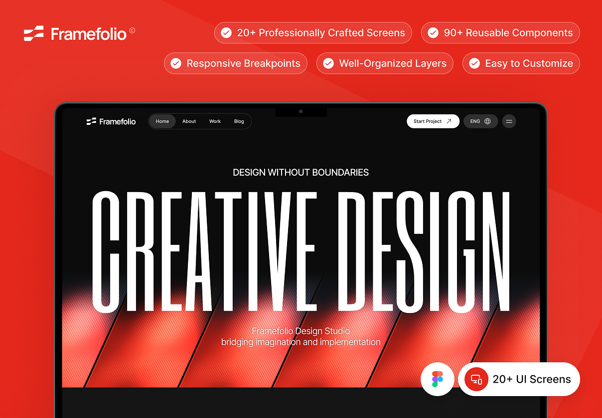 Framefolio - Digital Agency Website UI Kit