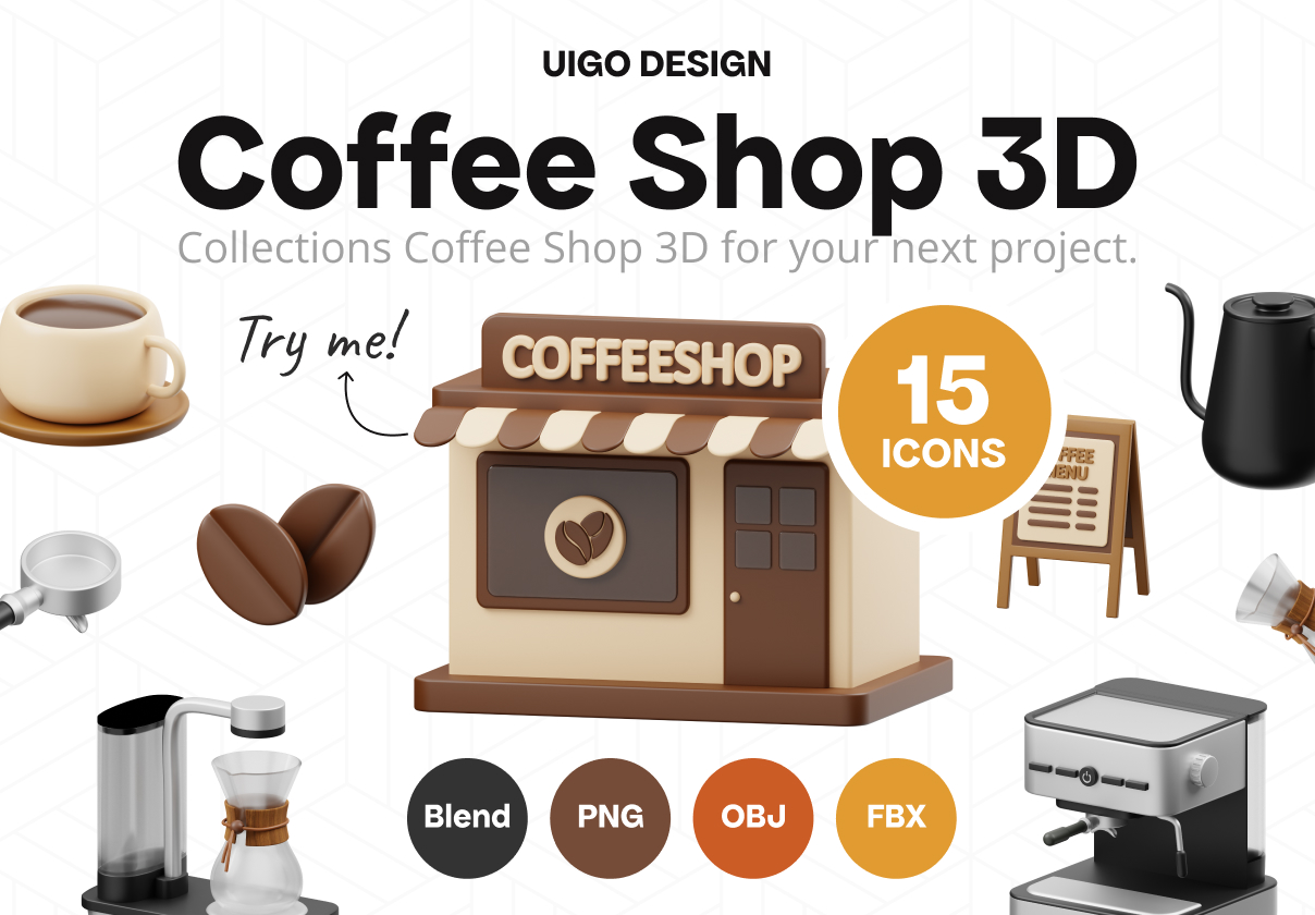 Coffee 3D Icon - Uncategorized design asset by ui8