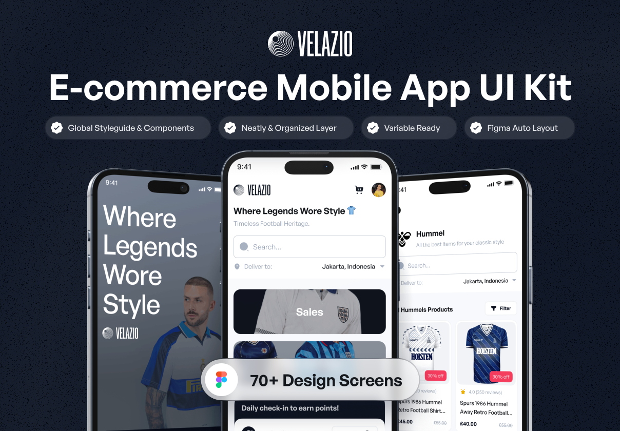Velazio Store - Comprehensive E-commerce Mobile App UI Kit
