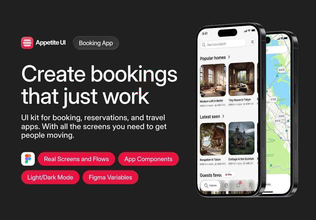Booking Pack for Mobile App Design