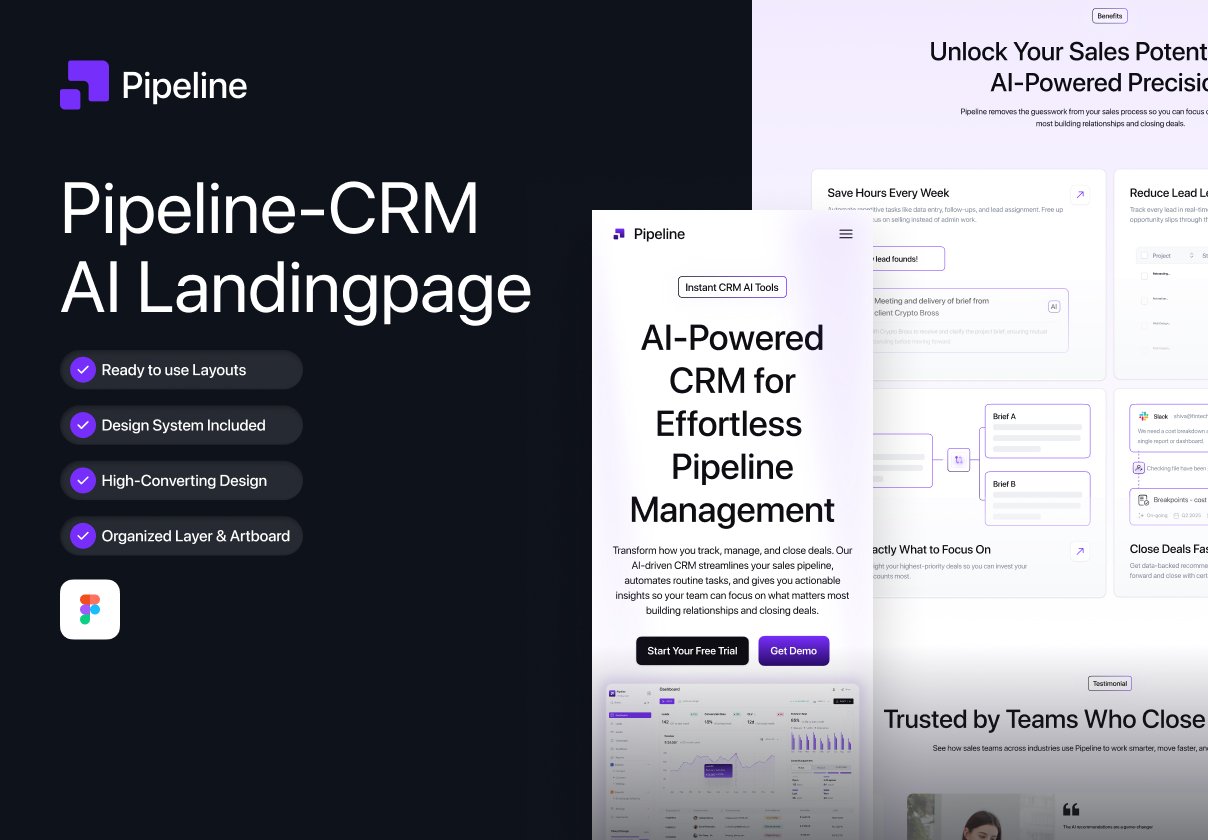 Pipeline - CRM AI Landingpage UI Kit