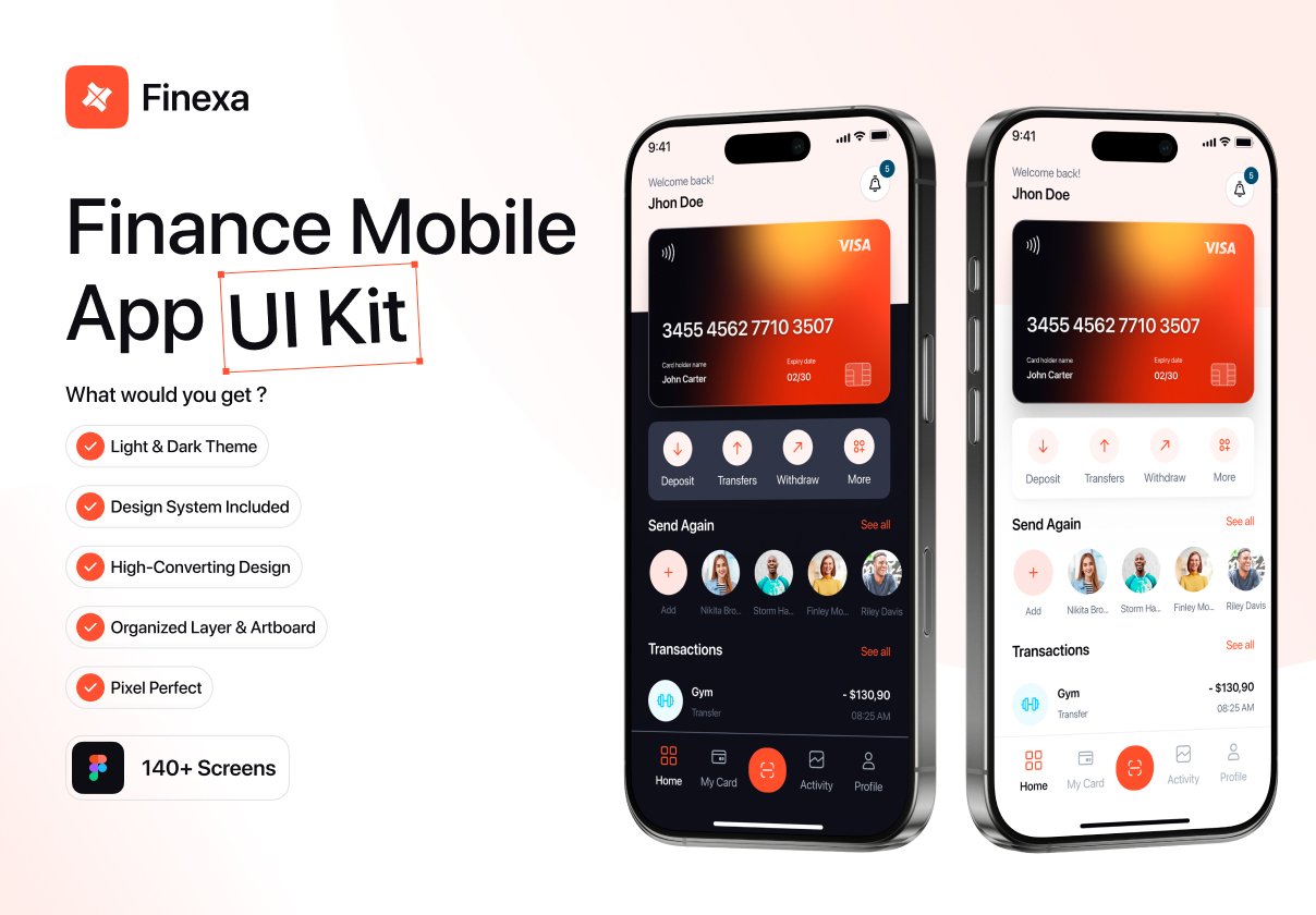 Finexa - Finance & Banking Mobile App UI Kit