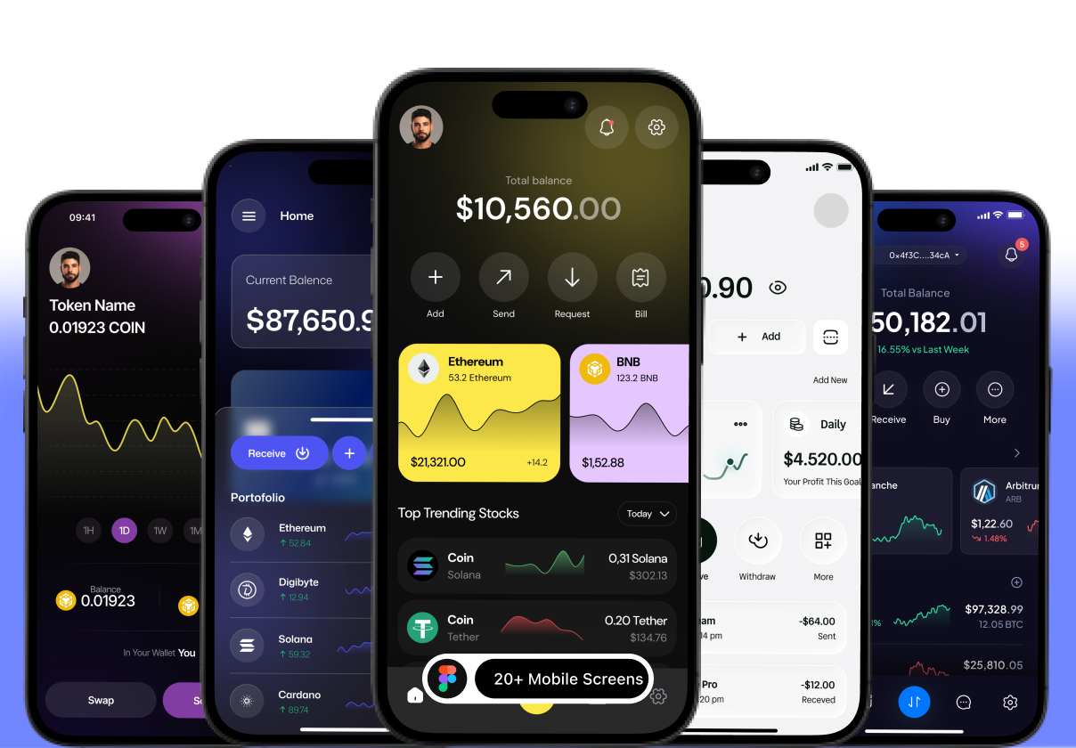 Fintech UI Kit — Banking & Trading Screens - Uncategorized design asset by ui8