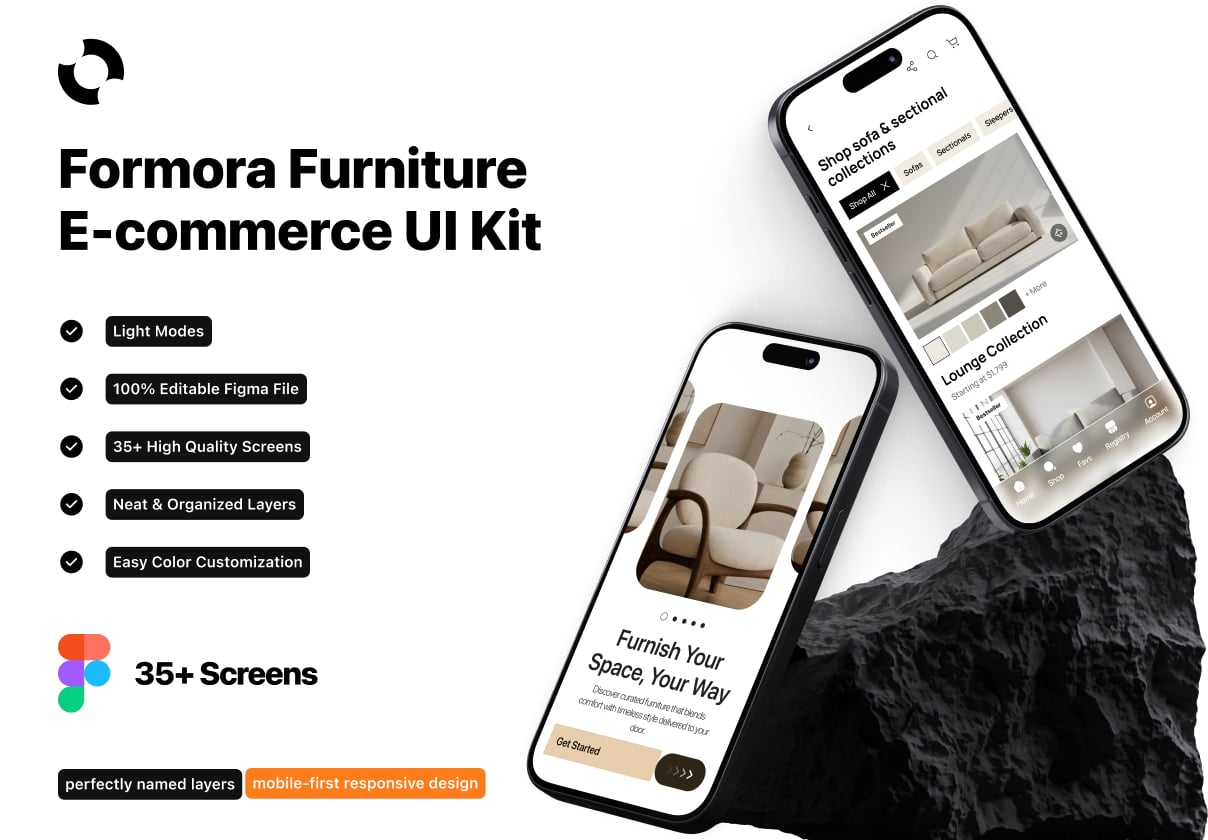 Formora — Furniture E-commerce UI Kit - Ecommerce design asset by ui8