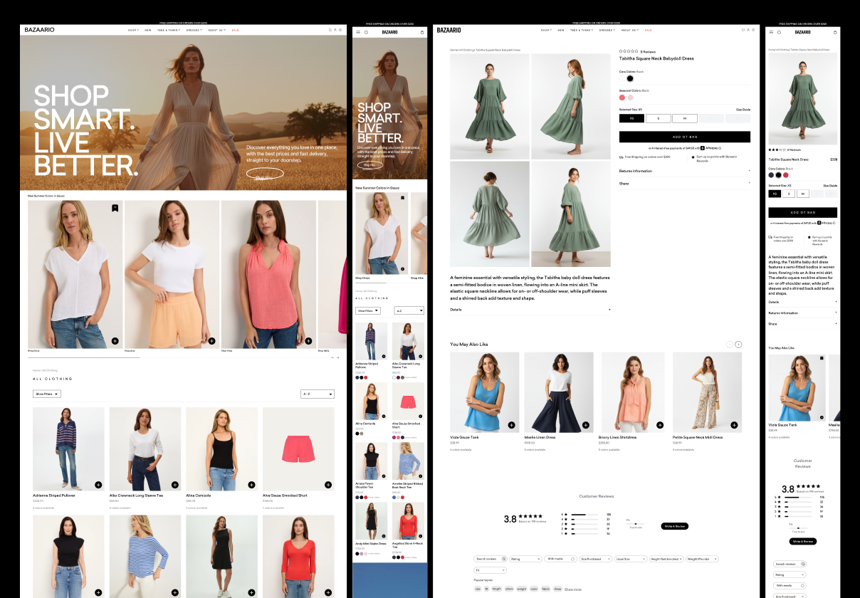 Bazaario – Fashion E-commerce Website UI Kit (Desktop + Mobile) - Ecommerce, Mobile design asset by ui8