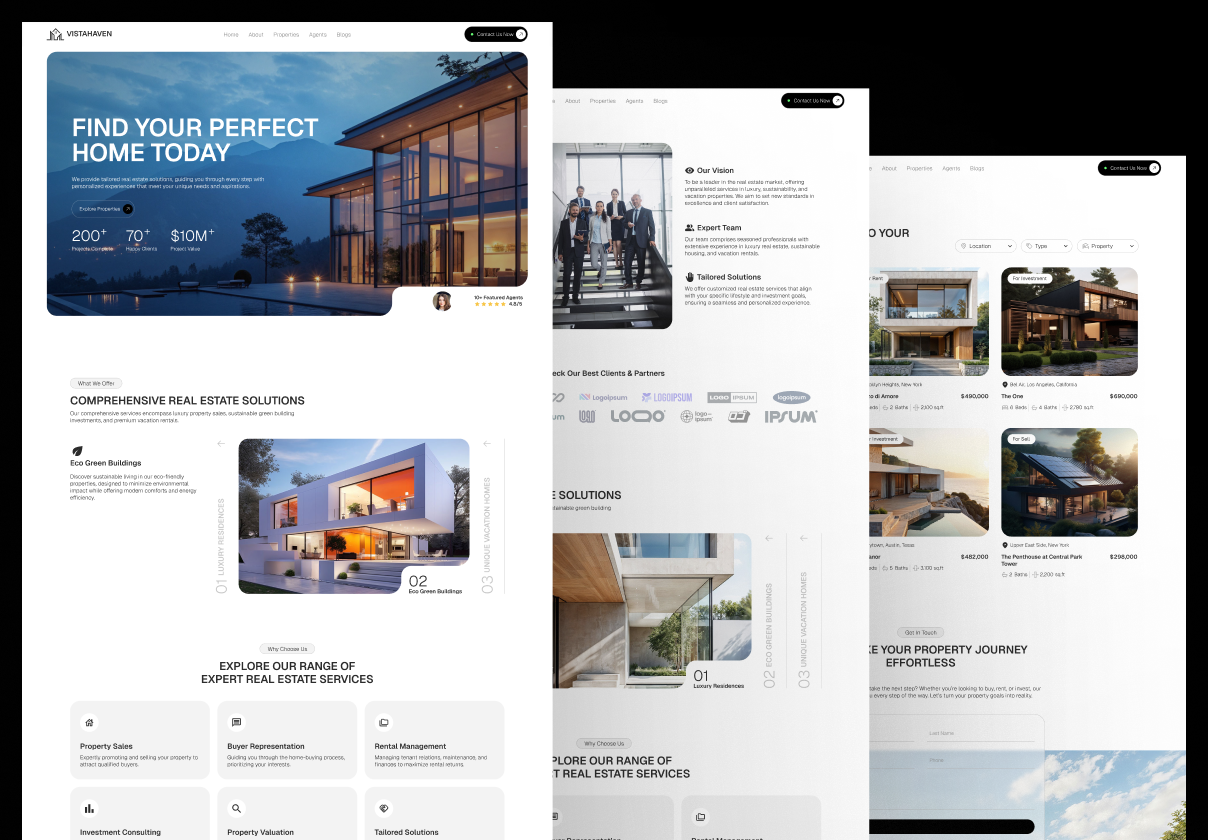 Real Estate Website Template UI Kit - design asset by UI8