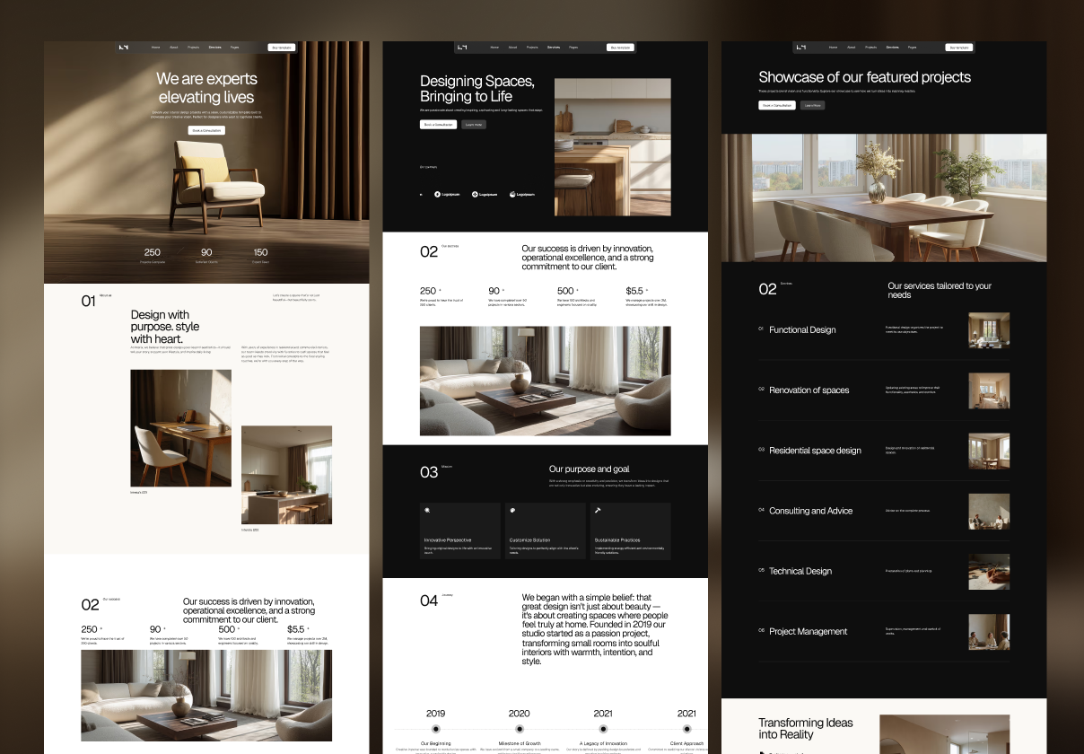 Interior Design & Architecture Website Template UI Kit - design asset by UI8