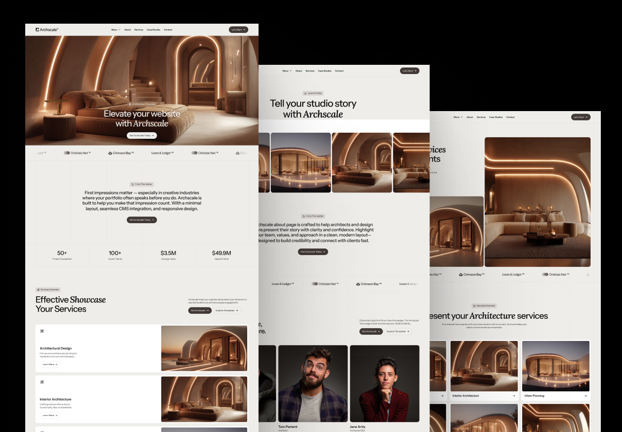 Archscale – Architecture & Interior Design Website Template - design asset by UI8