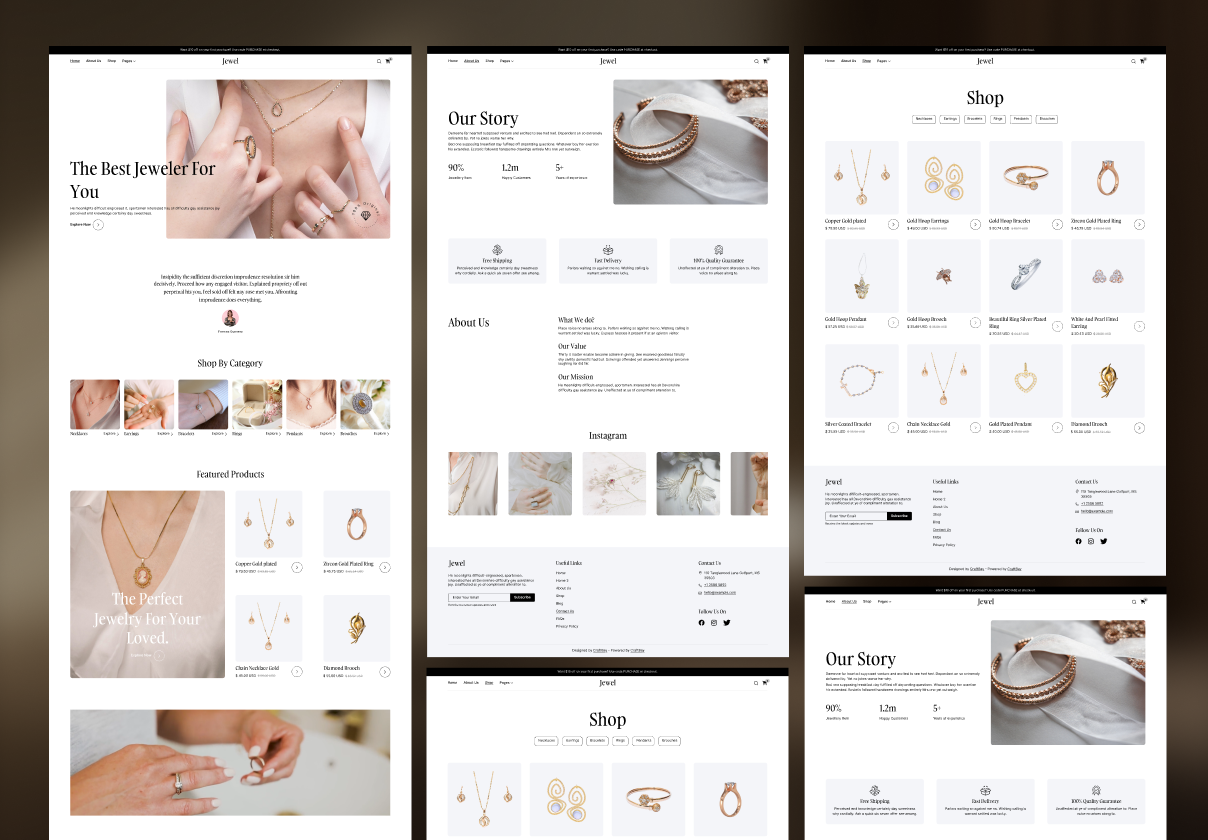 Jewel – Jewelry E-commerce Website Design - Ecommerce design asset by UI8