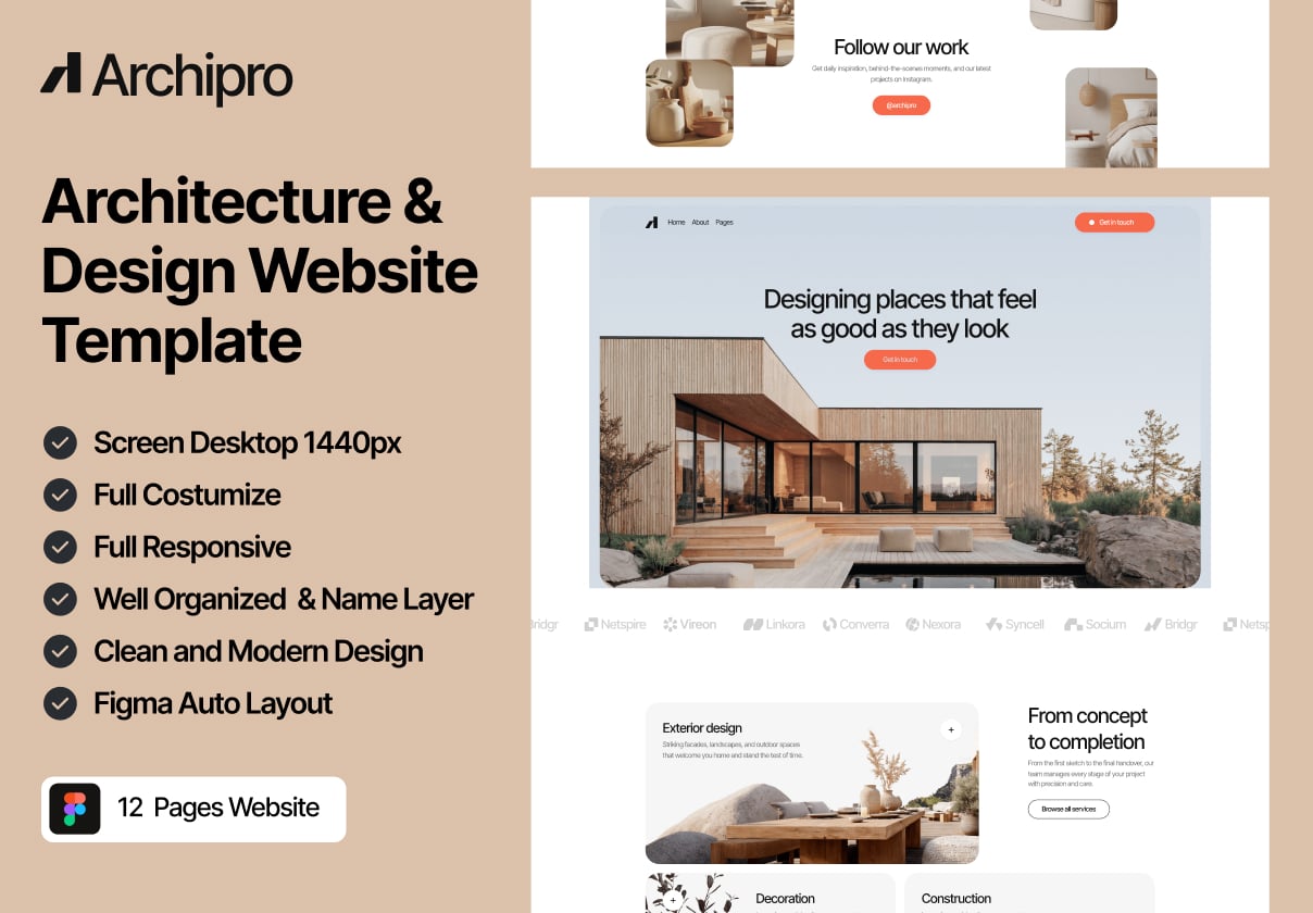 Architecture & Interior Design Studio Website Template - Agency design asset by UI8