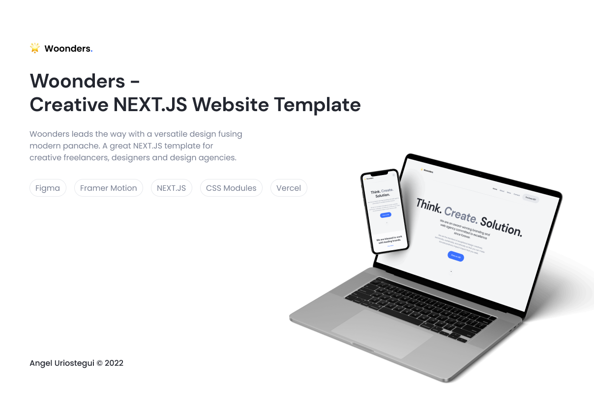 Woonders - Creative NEXT.JS Website Template - design asset by UI8