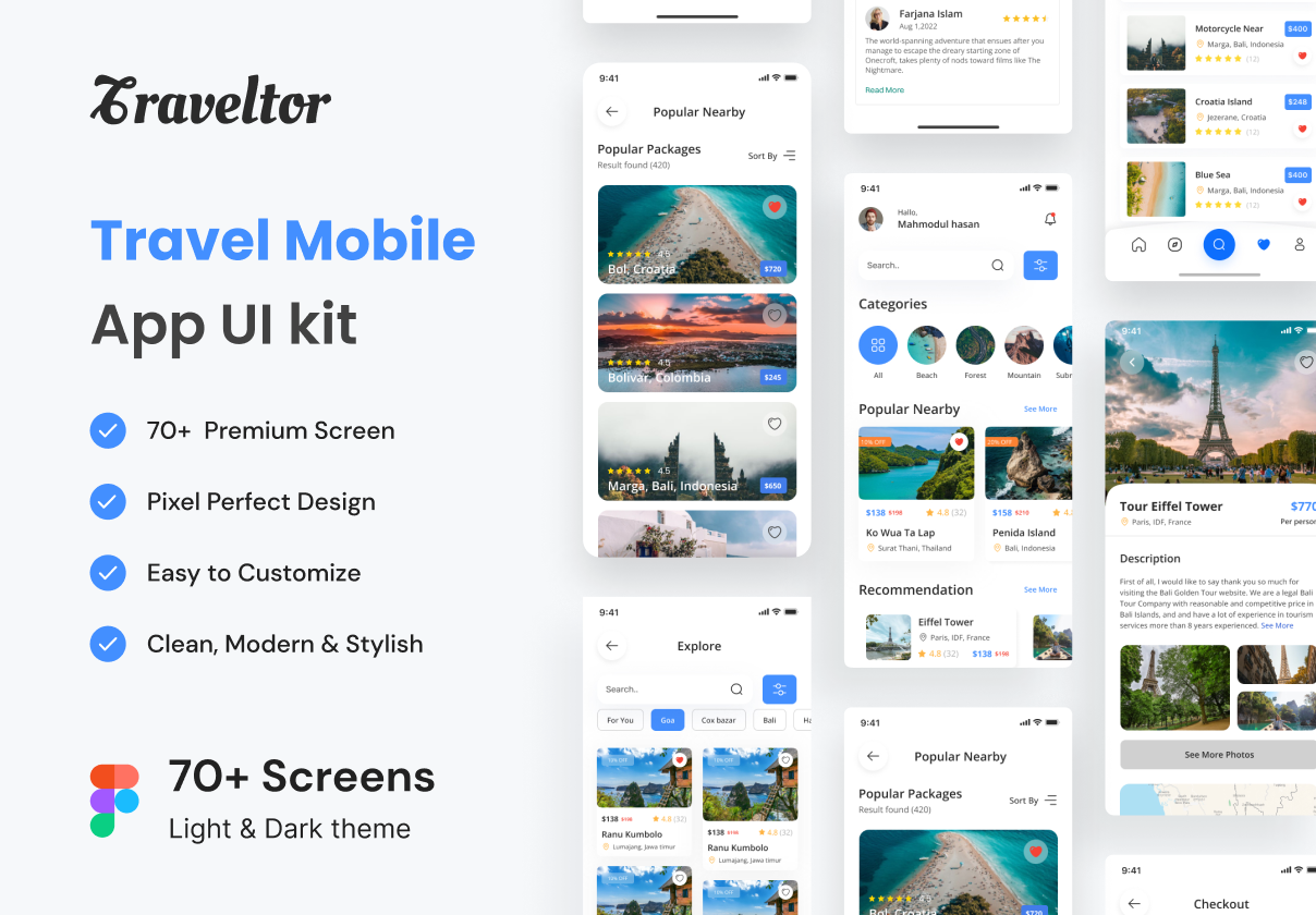 Travel App UI kit