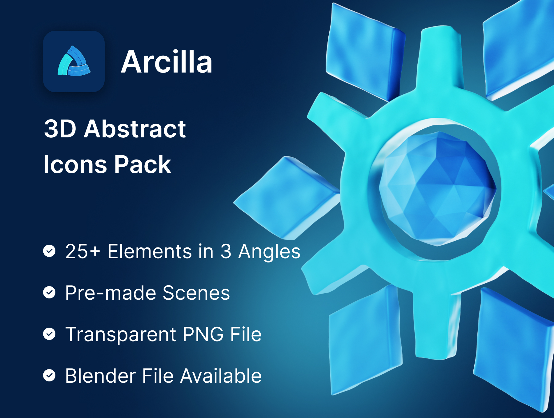 Arcilla: Abstract Objects 3D Icon Pack