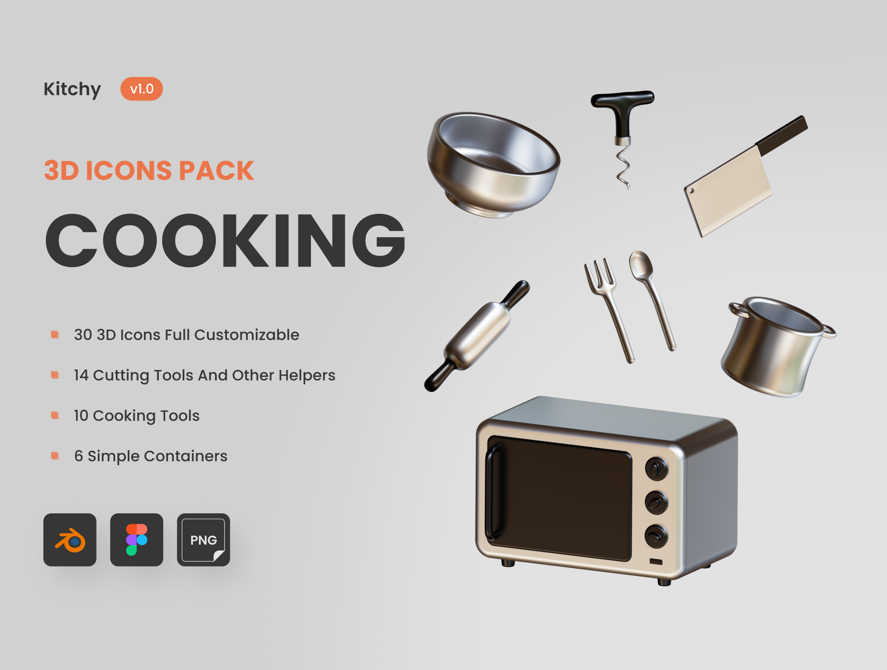 Kitchy - 3D Cooking ware Icons