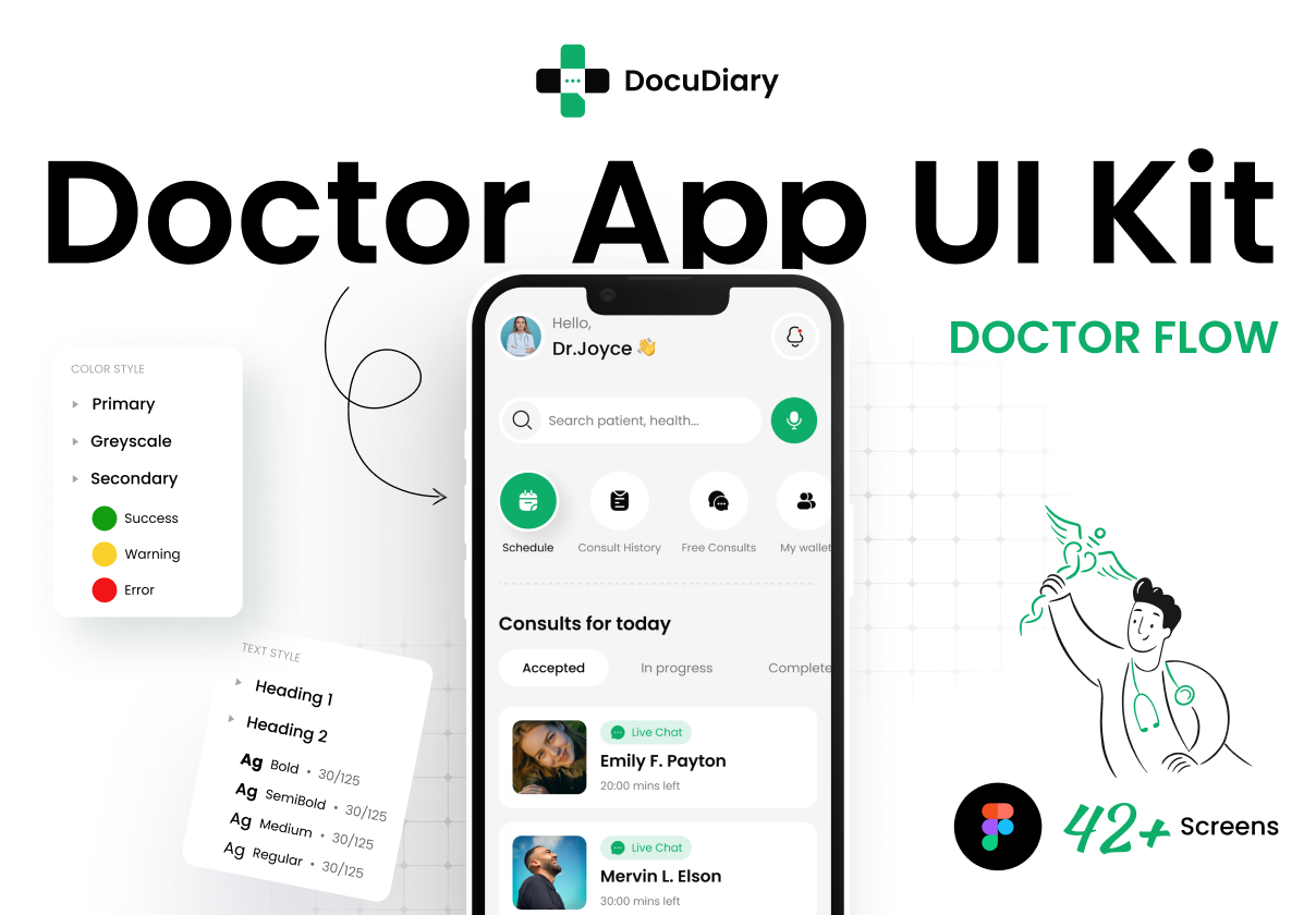 DocuDiary: Enhanced Patient Scheduling & Care Management UI Kit - Uncategorized design asset by ui8