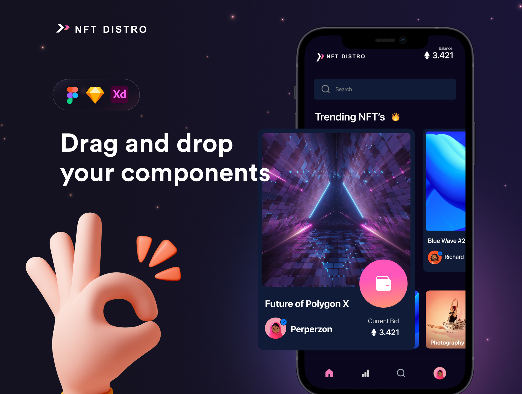 NFT Distro: NFT Market UI Design Kit