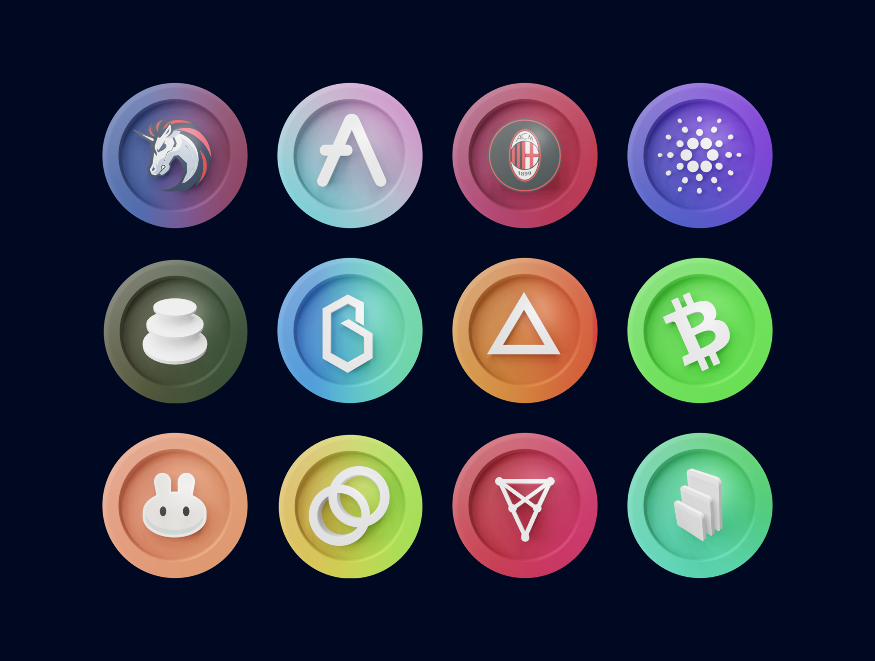 100+ 3D cryptos logo