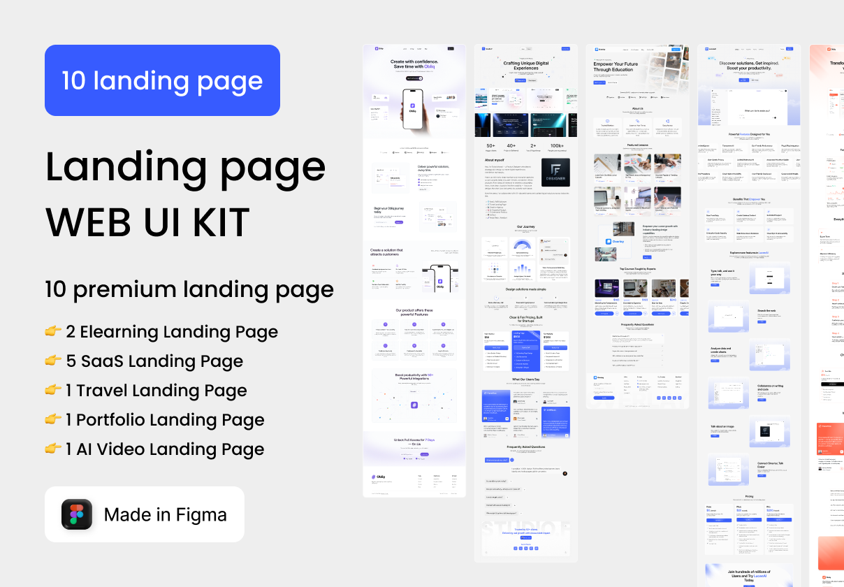 Premium Landing Page UI Kit Collection