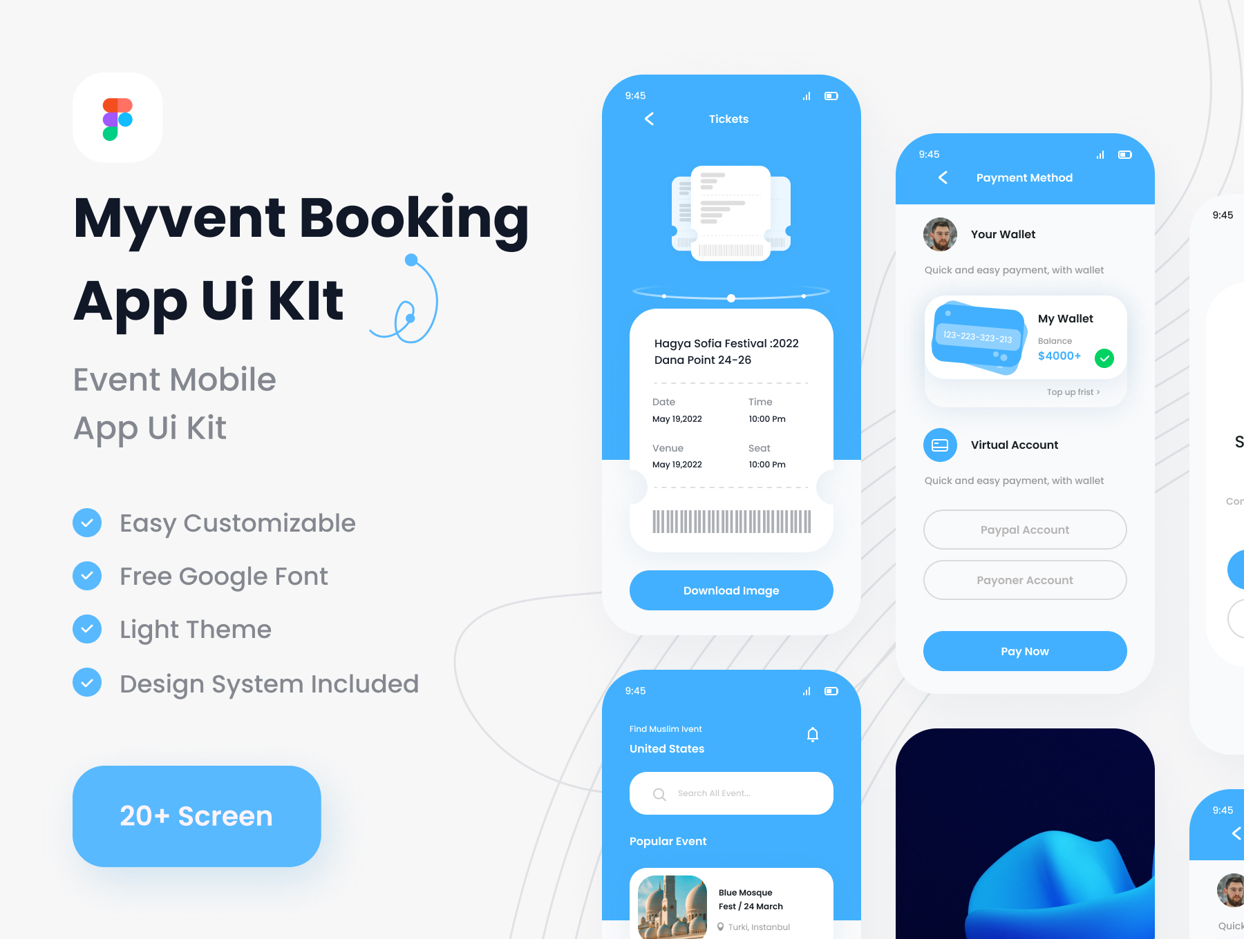 Myvent Event Booking App UI Kit