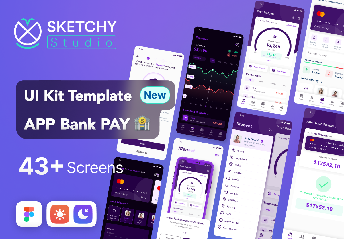 UI Design Kit APP-Banking And Payment -Moneet - Mobile design asset by UI8